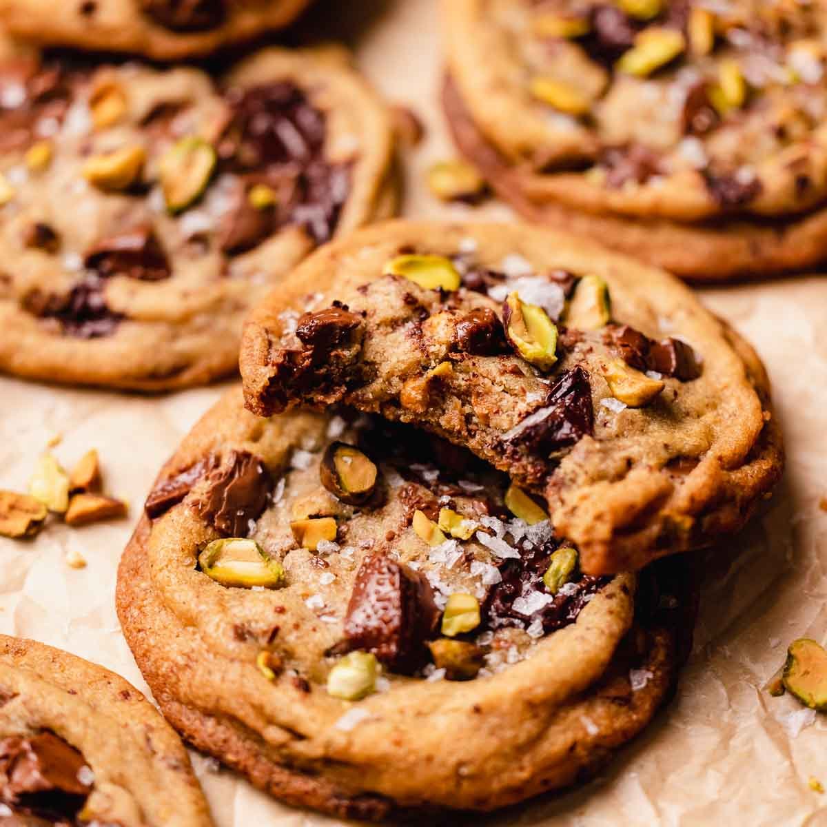 Pistachio Chocolate Chunk Cookies